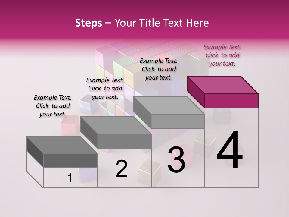 Set Of Crumbling Gold And Silver Cubes PowerPoint Template