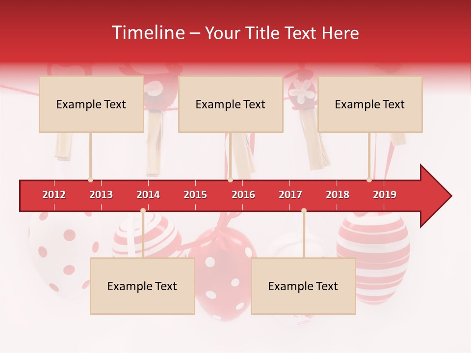 A Group Of Red And White Eggs Hanging On A Line PowerPoint Template