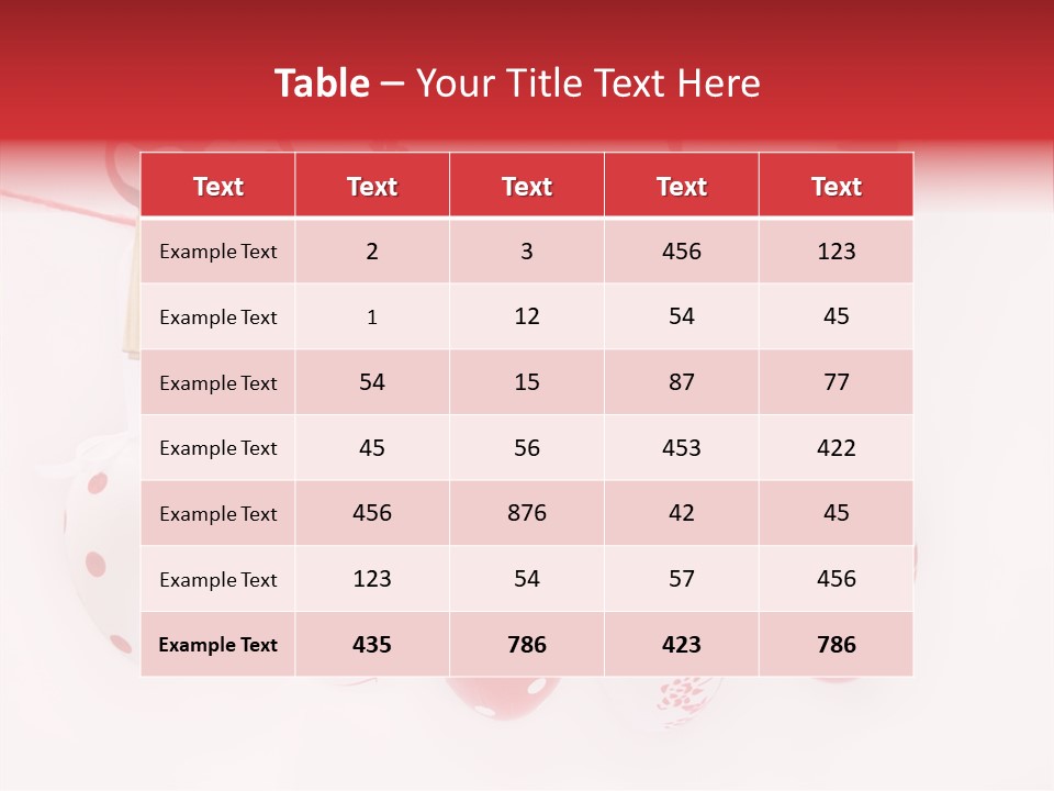 A Group Of Red And White Eggs Hanging On A Line PowerPoint Template