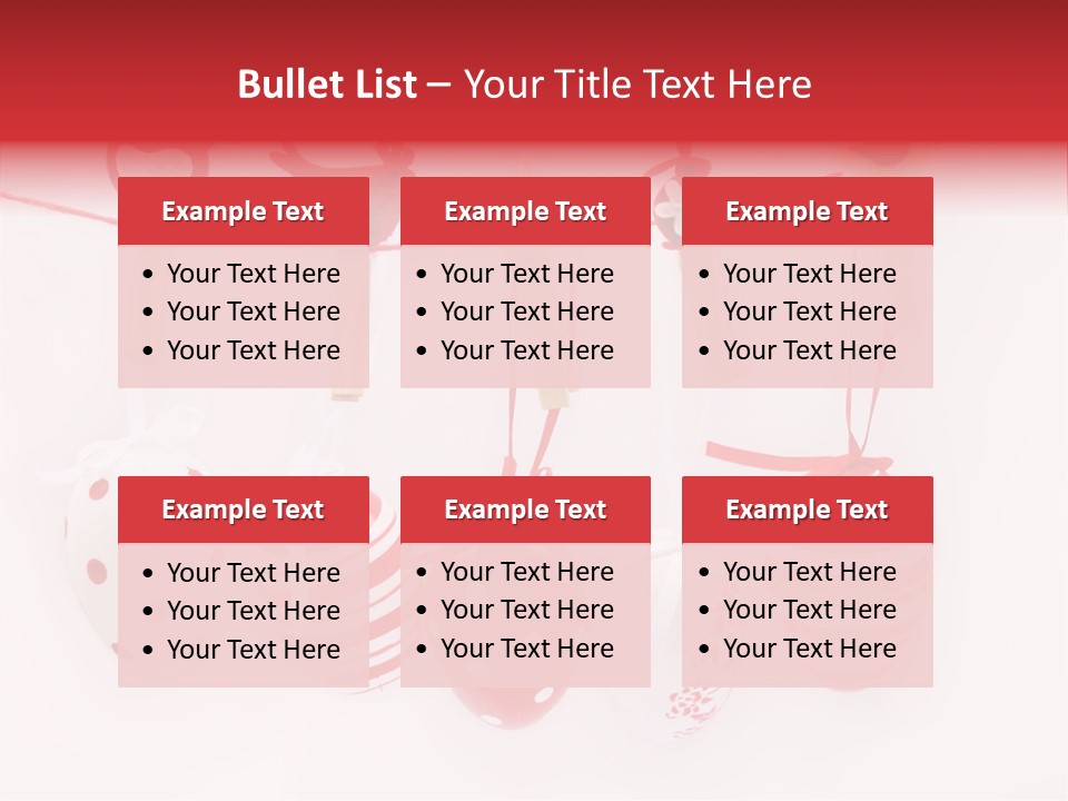 A Group Of Red And White Eggs Hanging On A Line PowerPoint Template