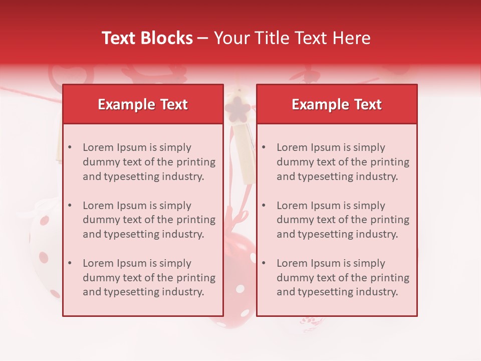 A Group Of Red And White Eggs Hanging On A Line PowerPoint Template