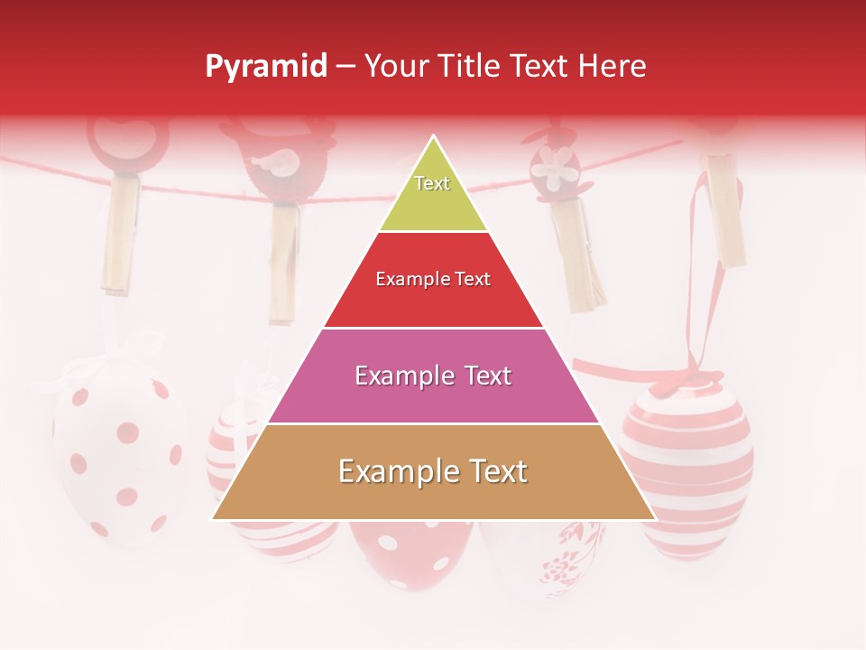 A Group Of Red And White Eggs Hanging On A Line PowerPoint Template
