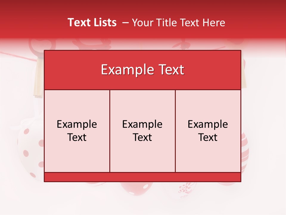 A Group Of Red And White Eggs Hanging On A Line PowerPoint Template