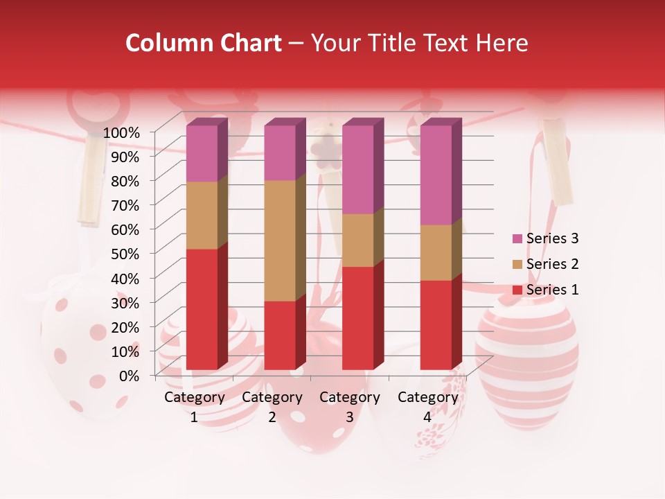 A Group Of Red And White Eggs Hanging On A Line PowerPoint Template