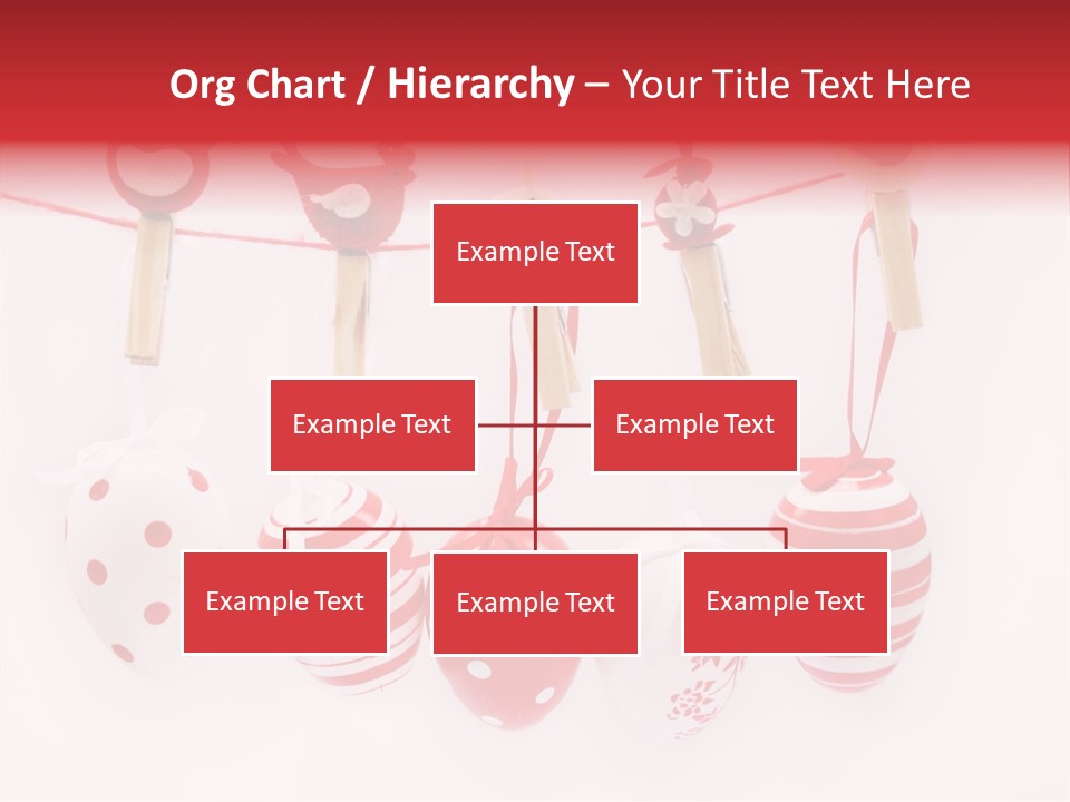 A Group Of Red And White Eggs Hanging On A Line PowerPoint Template