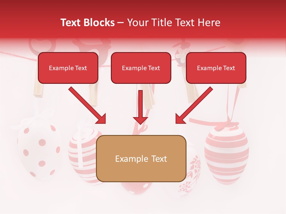 A Group Of Red And White Eggs Hanging On A Line PowerPoint Template