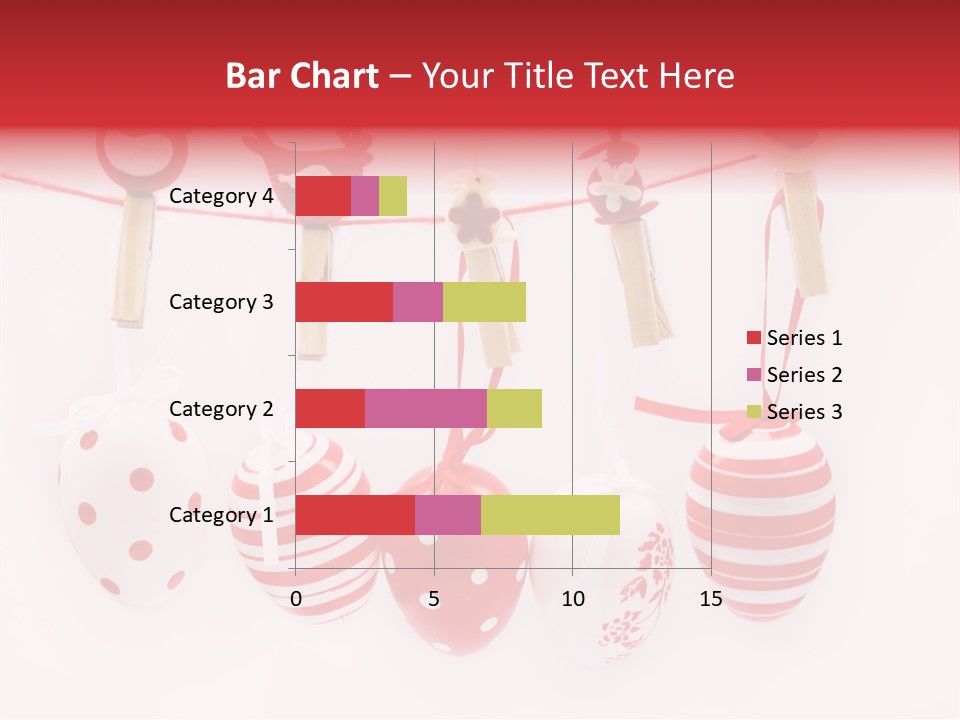 A Group Of Red And White Eggs Hanging On A Line PowerPoint Template