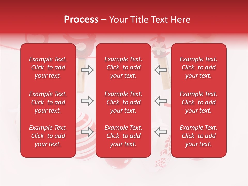 A Group Of Red And White Eggs Hanging On A Line PowerPoint Template