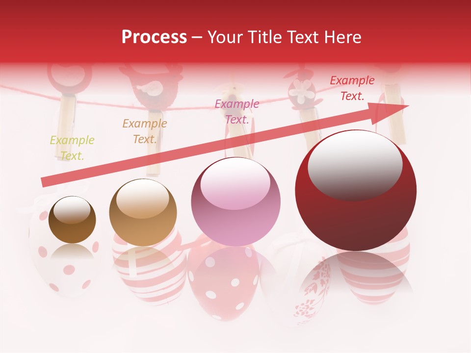 A Group Of Red And White Eggs Hanging On A Line PowerPoint Template