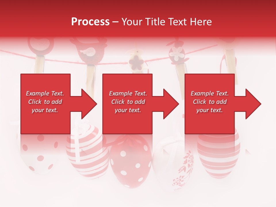 A Group Of Red And White Eggs Hanging On A Line PowerPoint Template