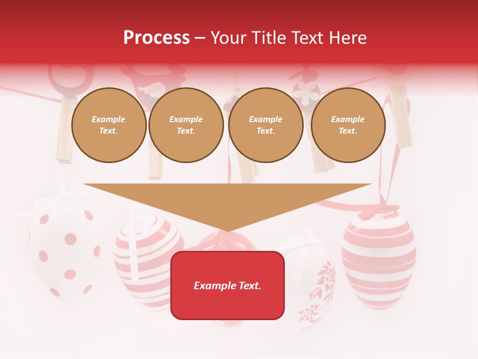 A Group Of Red And White Eggs Hanging On A Line PowerPoint Template