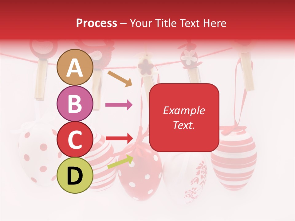 A Group Of Red And White Eggs Hanging On A Line PowerPoint Template