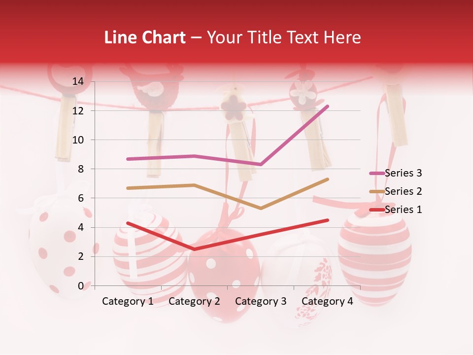 A Group Of Red And White Eggs Hanging On A Line PowerPoint Template