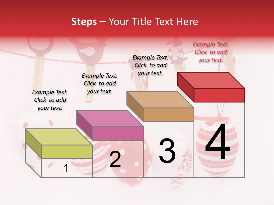 A Group Of Red And White Eggs Hanging On A Line PowerPoint Template