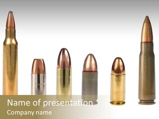 A Selection Of Bullets Isolated On White. PowerPoint Template