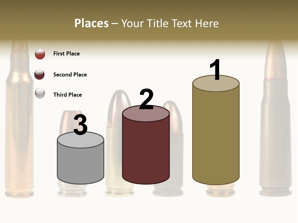 A Selection Of Bullets Isolated On White. PowerPoint Template