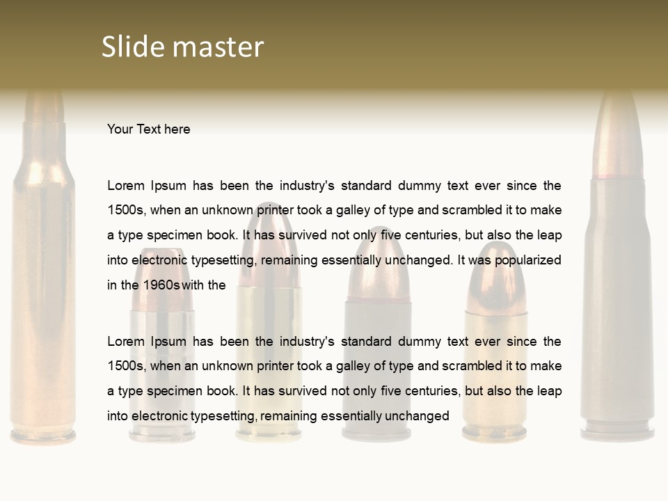 A Selection Of Bullets Isolated On White. PowerPoint Template