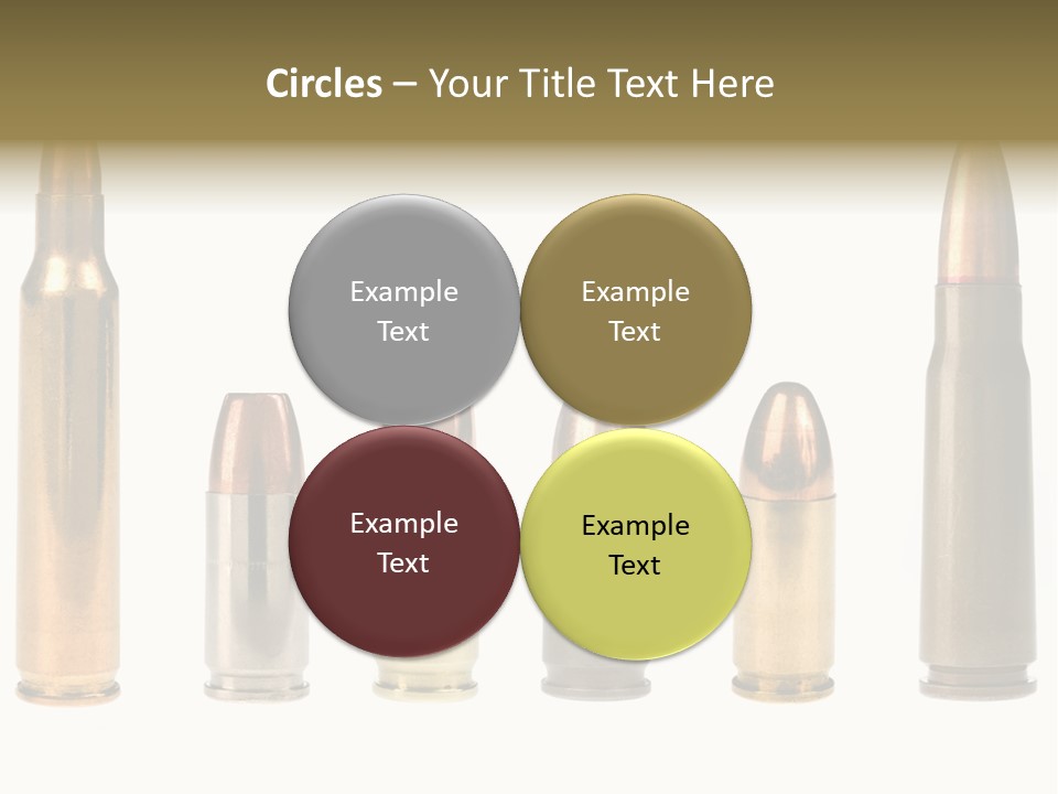 A Selection Of Bullets Isolated On White. PowerPoint Template