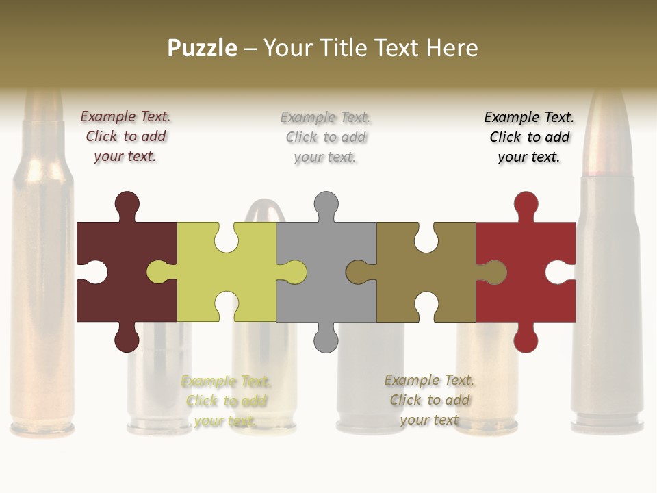 A Selection Of Bullets Isolated On White. PowerPoint Template