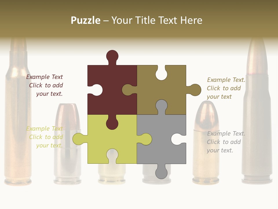 A Selection Of Bullets Isolated On White. PowerPoint Template