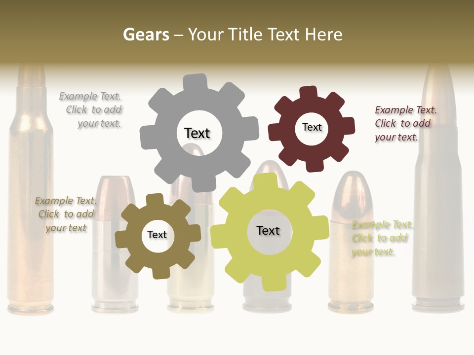 A Selection Of Bullets Isolated On White. PowerPoint Template