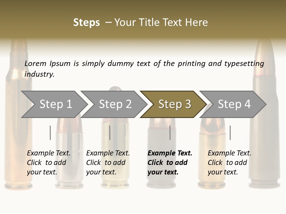 A Selection Of Bullets Isolated On White. PowerPoint Template