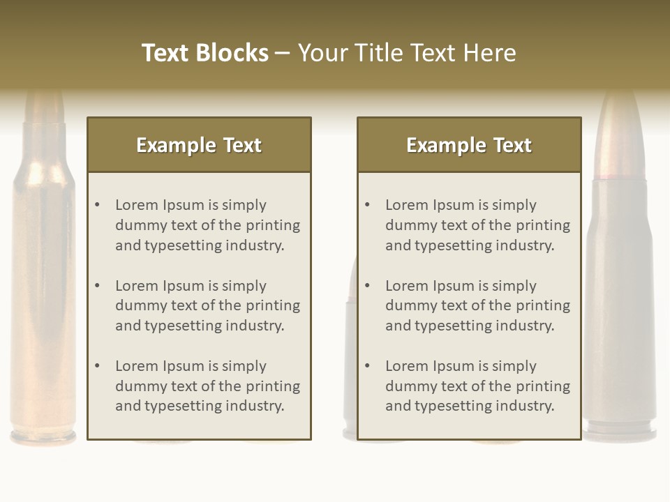 A Selection Of Bullets Isolated On White. PowerPoint Template