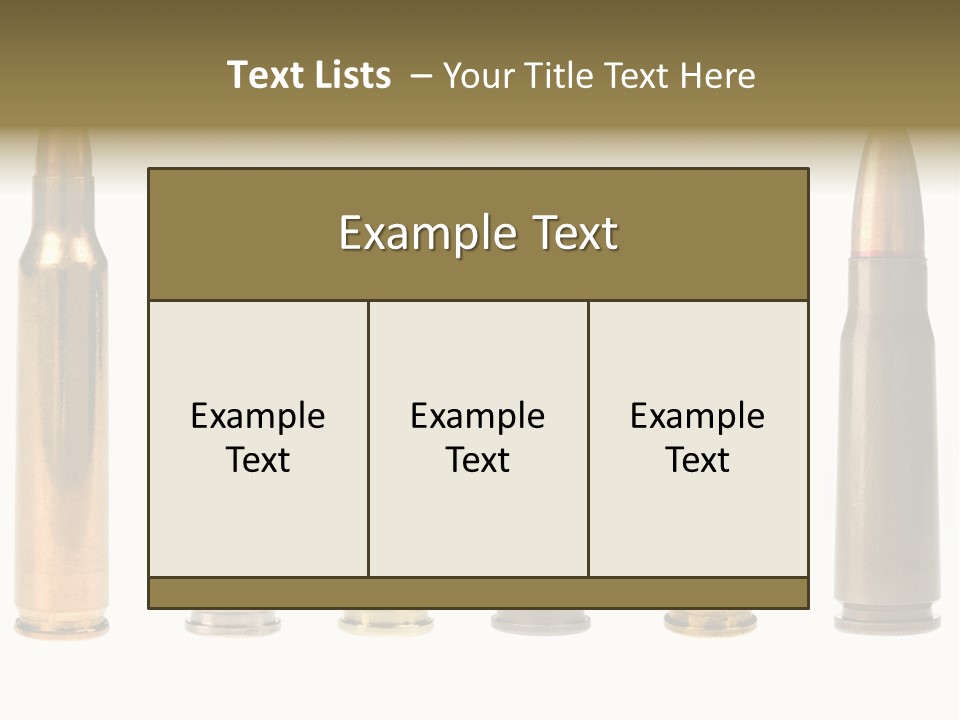 A Selection Of Bullets Isolated On White. PowerPoint Template