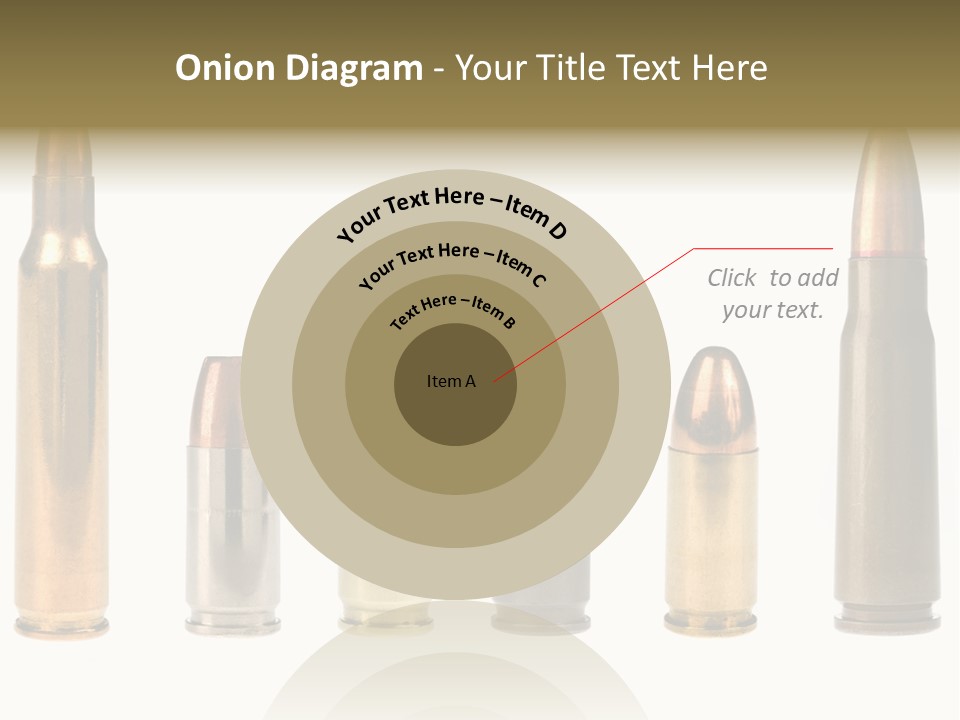 A Selection Of Bullets Isolated On White. PowerPoint Template