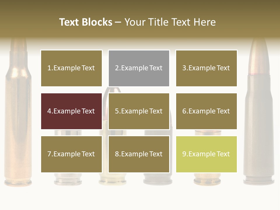 A Selection Of Bullets Isolated On White. PowerPoint Template