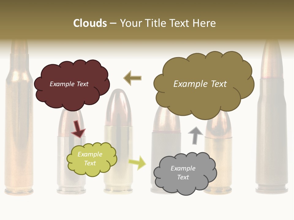 A Selection Of Bullets Isolated On White. PowerPoint Template