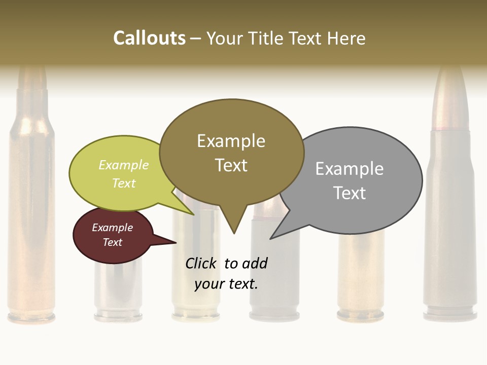 A Selection Of Bullets Isolated On White. PowerPoint Template