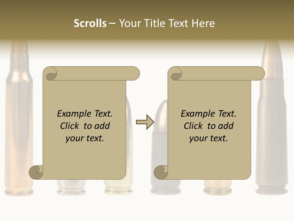 A Selection Of Bullets Isolated On White. PowerPoint Template