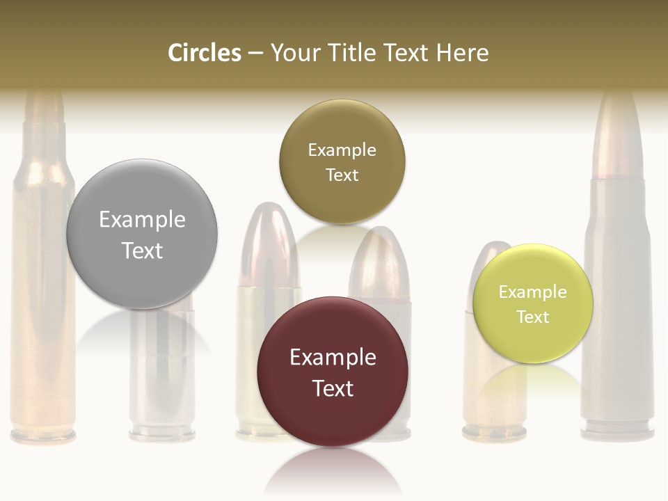 A Selection Of Bullets Isolated On White. PowerPoint Template