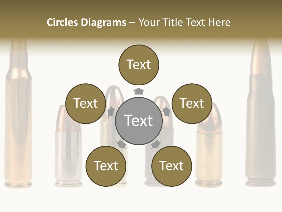 A Selection Of Bullets Isolated On White. PowerPoint Template