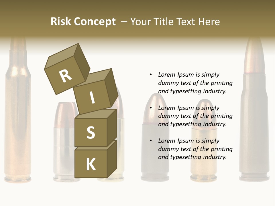 A Selection Of Bullets Isolated On White. PowerPoint Template