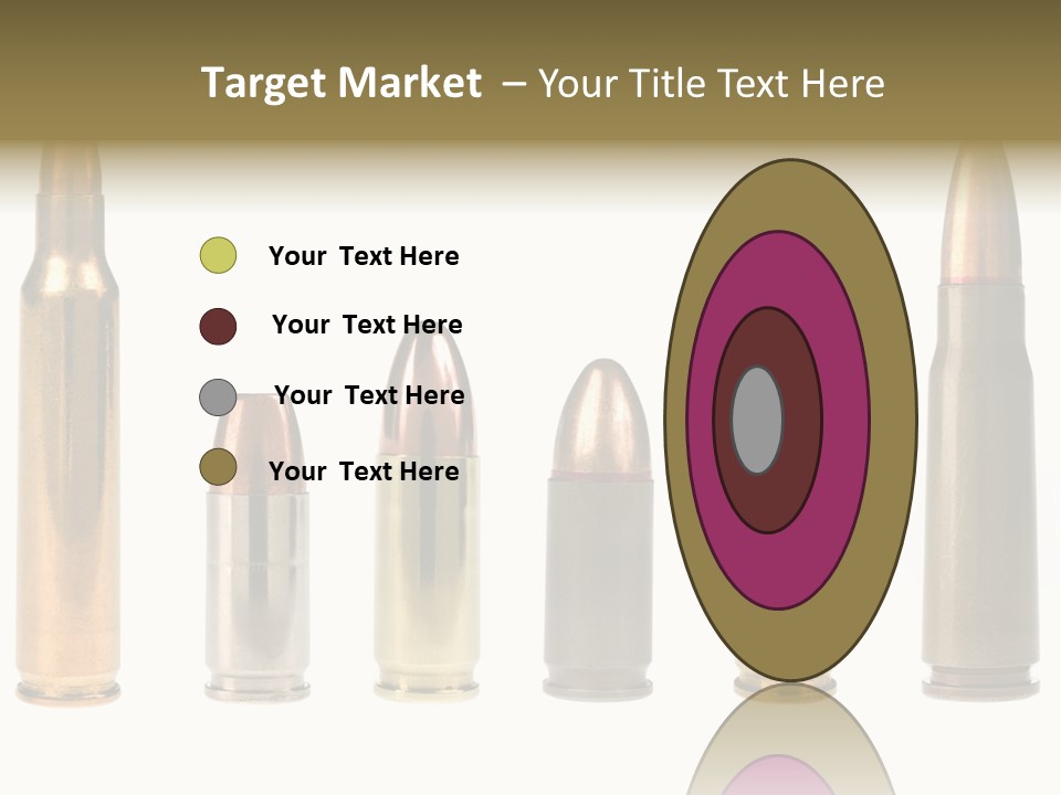 A Selection Of Bullets Isolated On White. PowerPoint Template