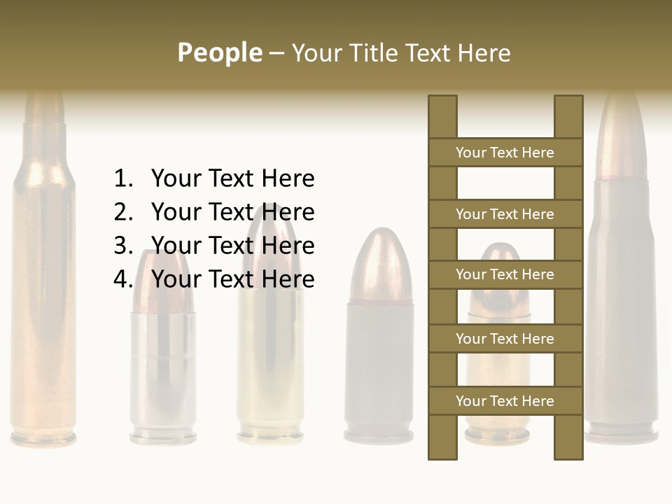 A Selection Of Bullets Isolated On White. PowerPoint Template