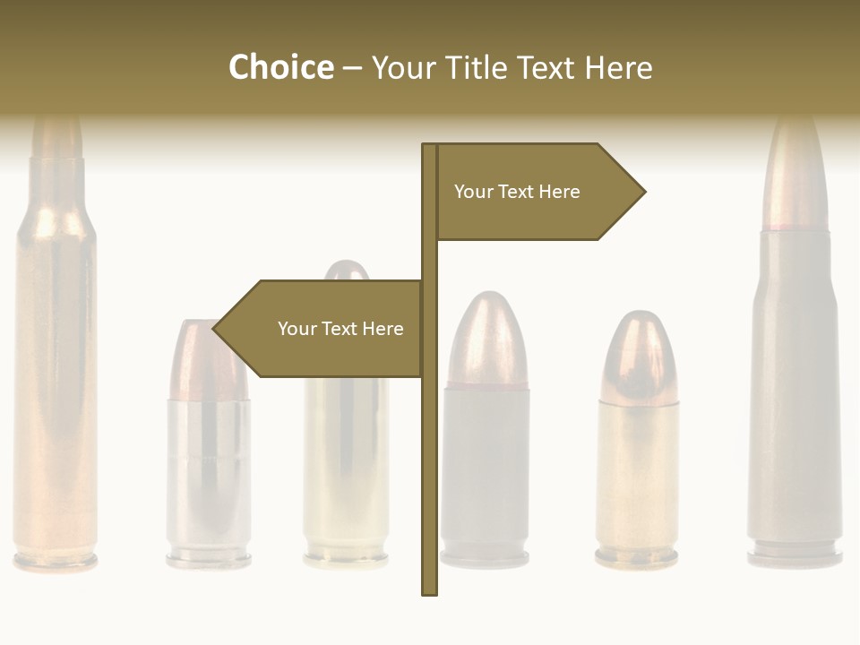 A Selection Of Bullets Isolated On White. PowerPoint Template
