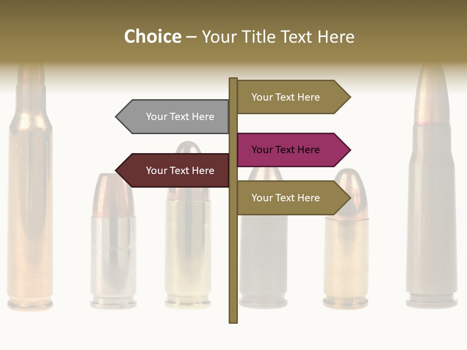 A Selection Of Bullets Isolated On White. PowerPoint Template