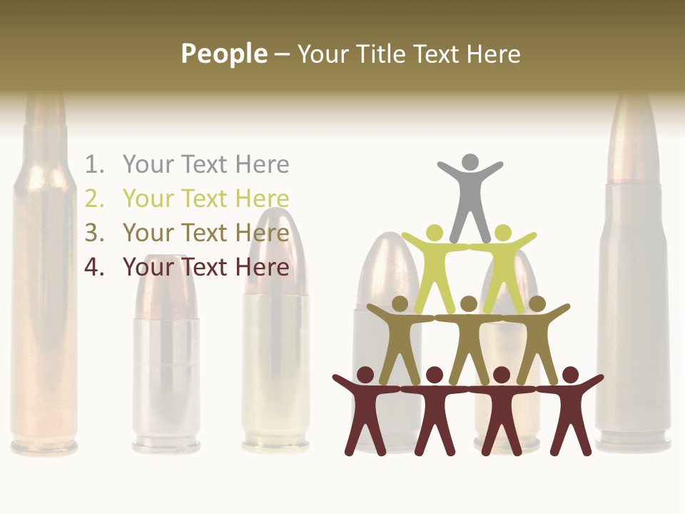 A Selection Of Bullets Isolated On White. PowerPoint Template