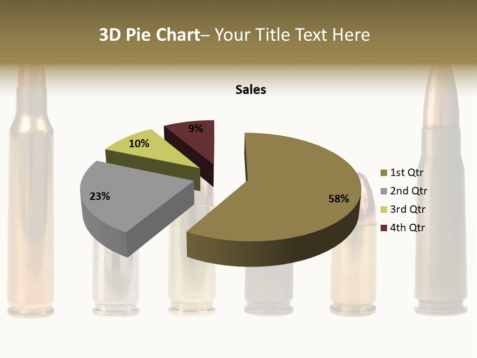 A Selection Of Bullets Isolated On White. PowerPoint Template