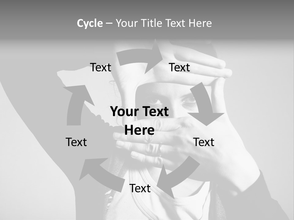 Woman Making Frame With Her Hands PowerPoint Template