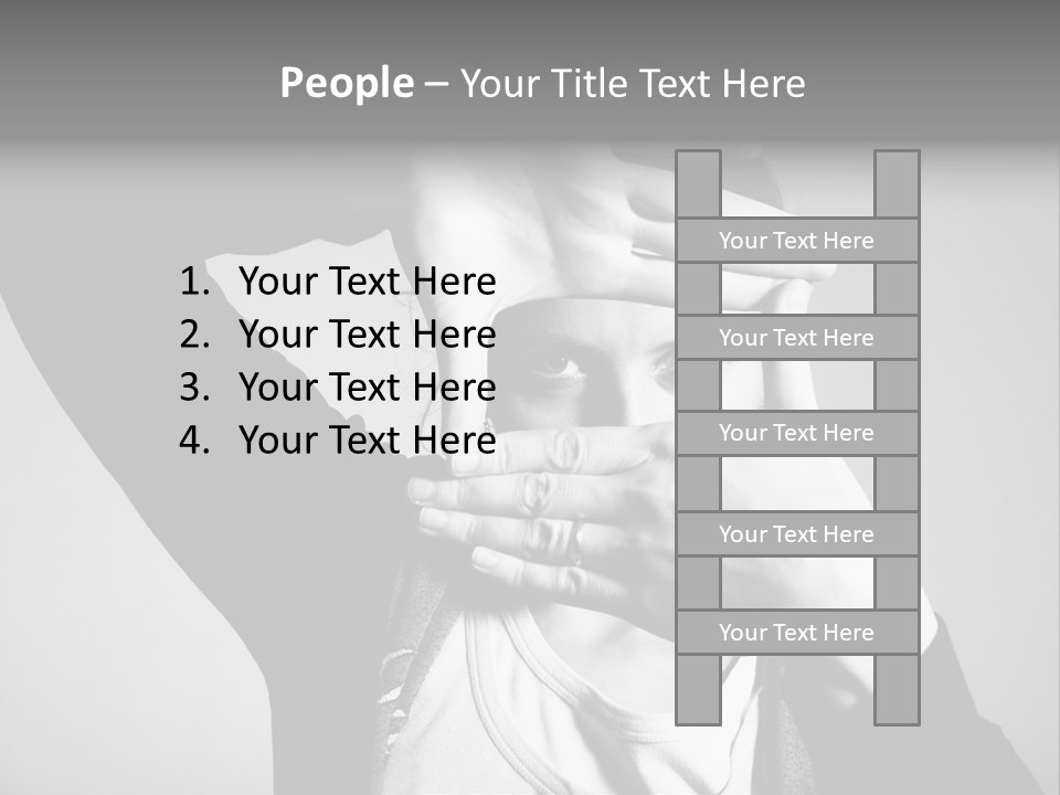 Woman Making Frame With Her Hands PowerPoint Template