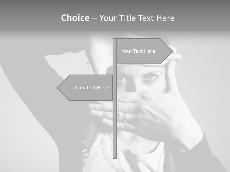 Woman Making Frame With Her Hands PowerPoint Template