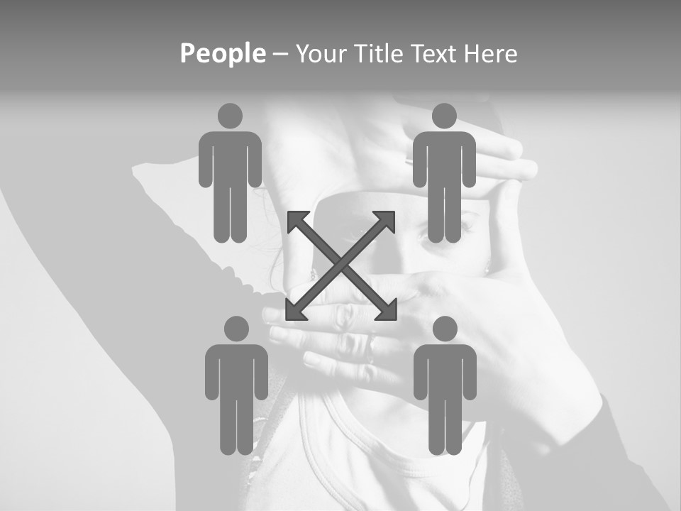 Woman Making Frame With Her Hands PowerPoint Template