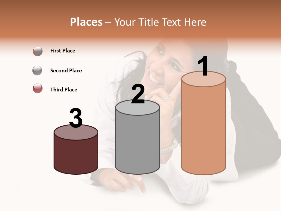 Beautiful Blonde In A White Man's Shirt PowerPoint Template