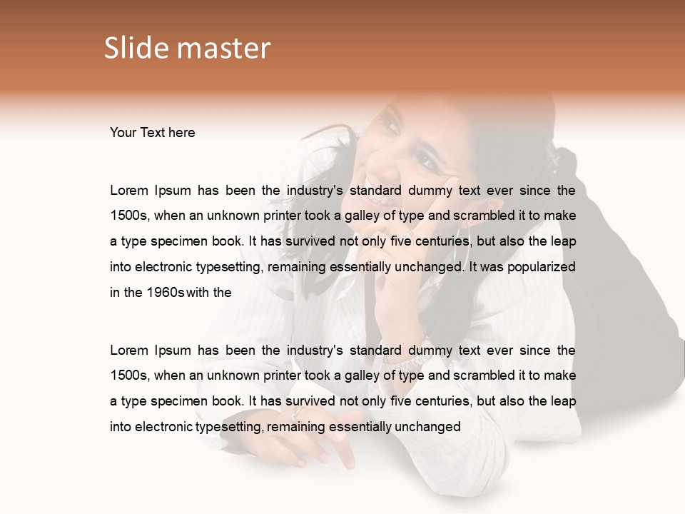 Beautiful Blonde In A White Man's Shirt PowerPoint Template