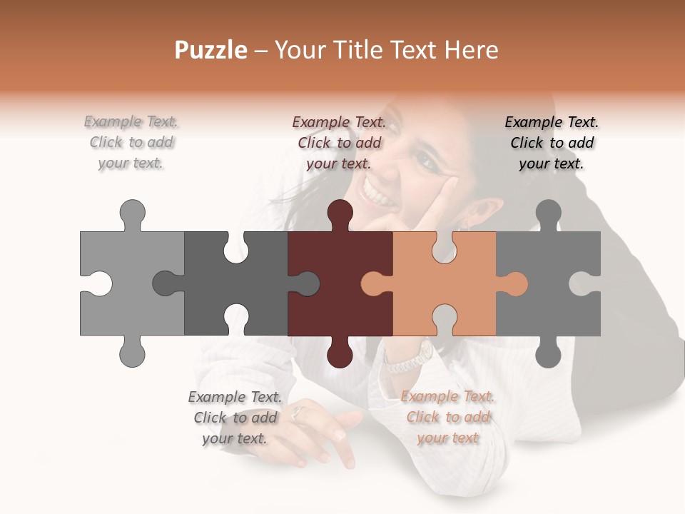 Beautiful Blonde In A White Man's Shirt PowerPoint Template