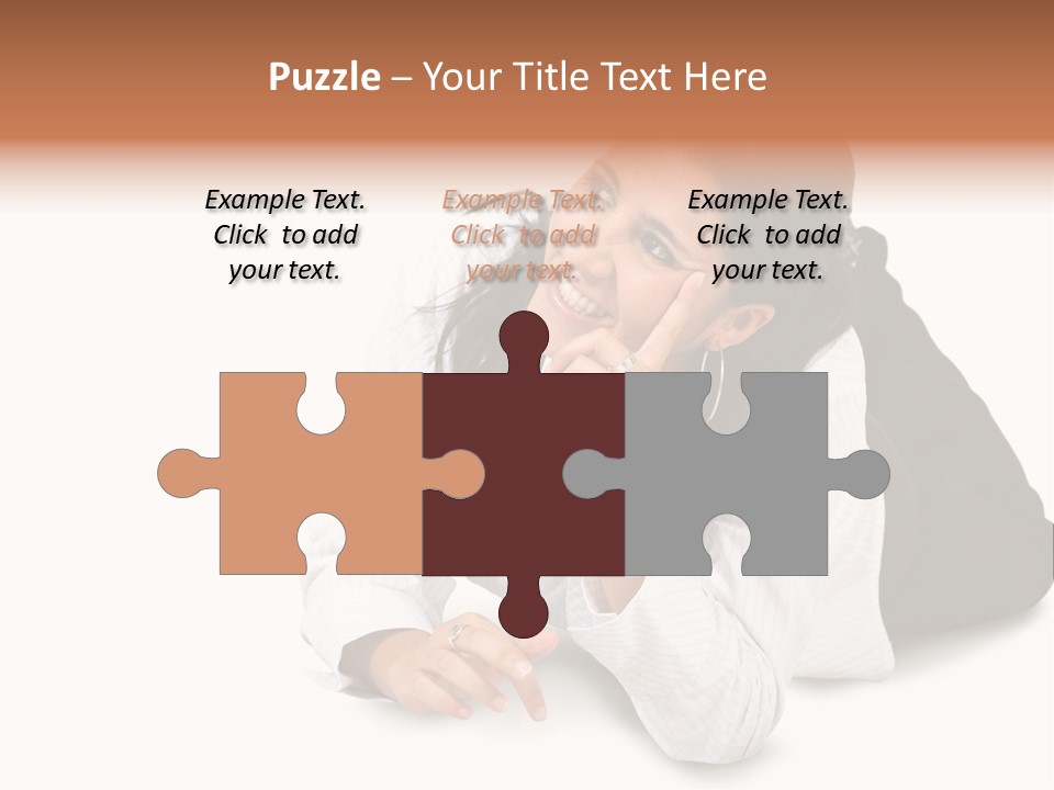 Beautiful Blonde In A White Man's Shirt PowerPoint Template